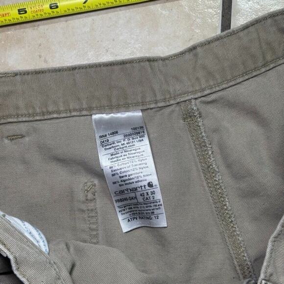 Carhartt FRB240-GKH Beige Cargo Workwear Pants Mens 40x32 Cat 2 Flame Resistant - Picture 3 of 9